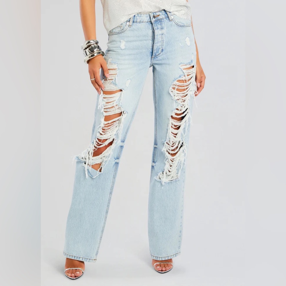 SER.O.YA Sunny Mid Rise Distressed Boyfriend Jean